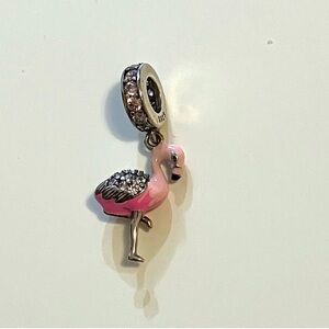Silver Flamingo charm for pandora bracelet by artisan